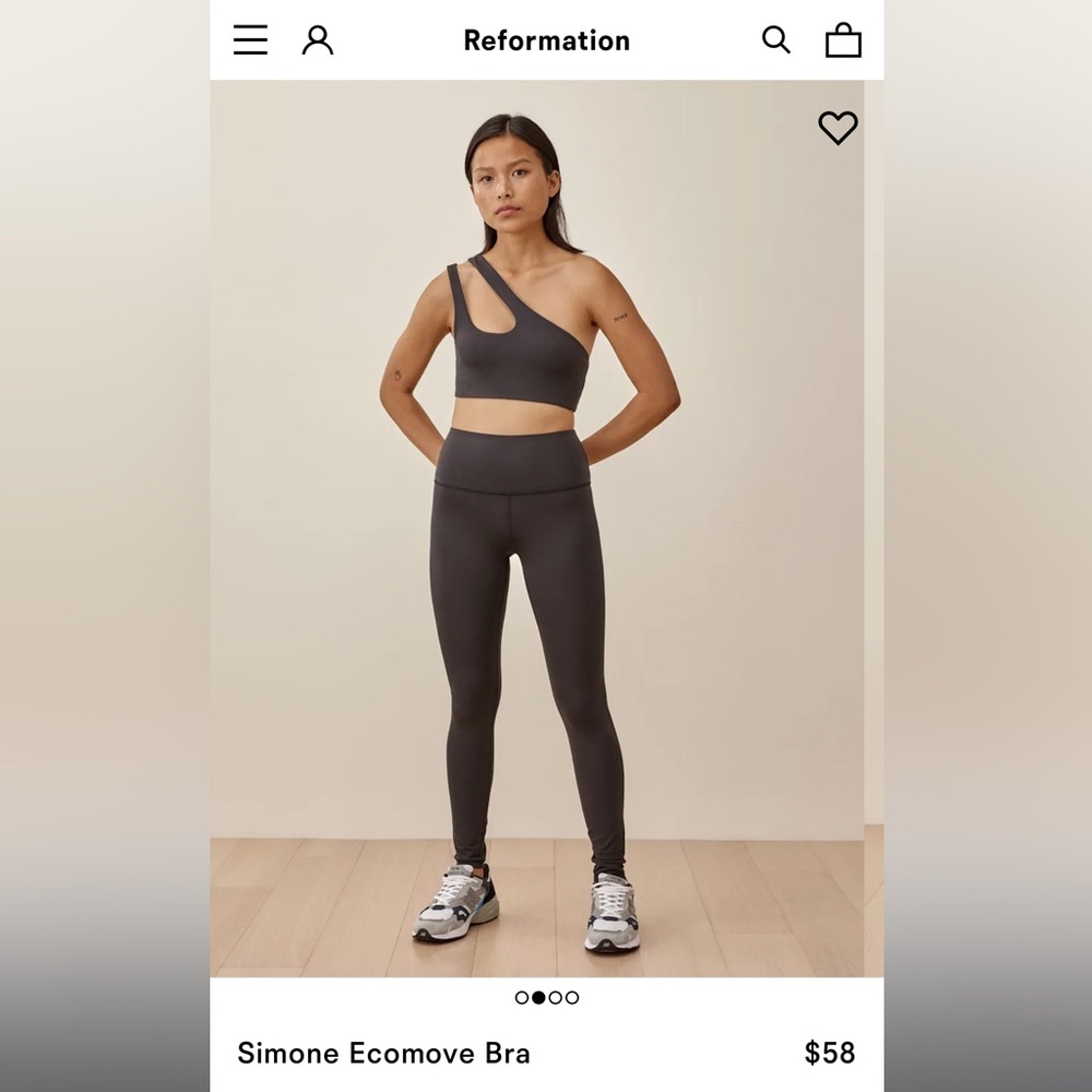 Reformation one shoulder sports bra BLACK OR SALMON PINK